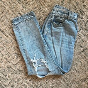 Distressed Light Wash Denim Jeans